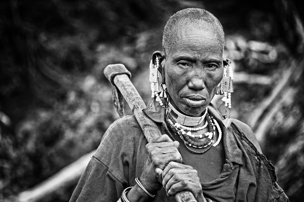 Masai Elder Portrait by Goran Jovic — canvas wall art