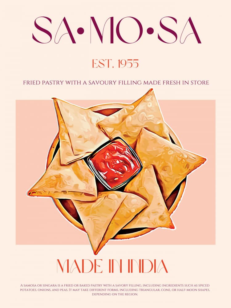 Delicious Indian Samosas by Nazma Khokhar — canvas wall art