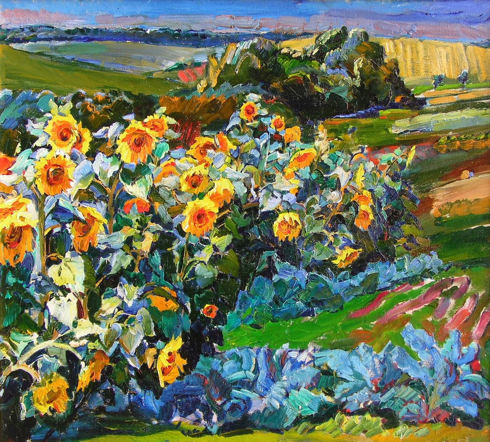 Vibrant Sunflower Field by Andrii Kutsachenko — canvas wall art