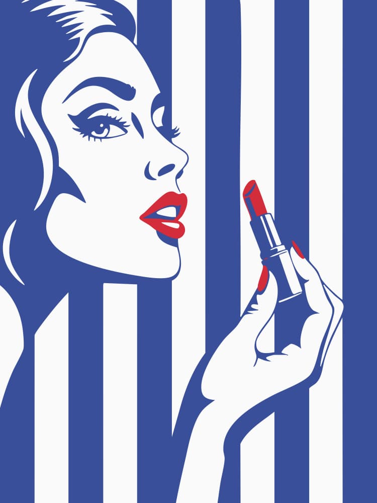 Retro Glamour Lips by Andreas Magnusson — canvas wall art