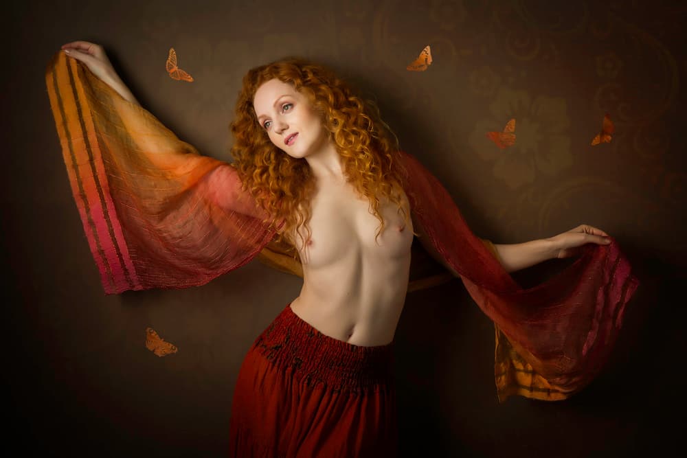 Redhead Butterfly Dream by Catchlight Studio — canvas wall art