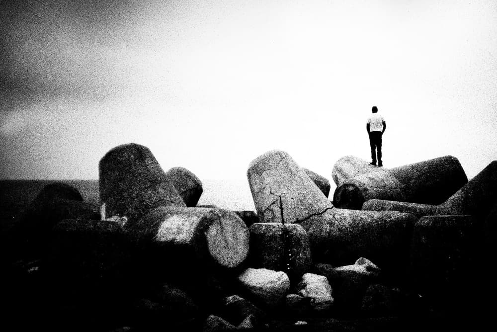 Lone Figure Ocean View by Rui Correia — canvas wall art