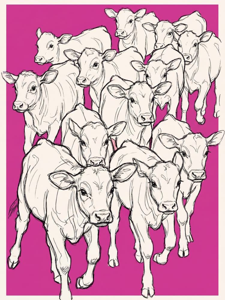 Adorable Calves Group by Andreas Magnusson — canvas wall art