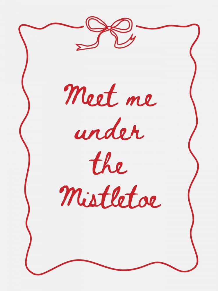 Meet Me Mistletoe Invitation by Jolly and Dash — canvas wall art