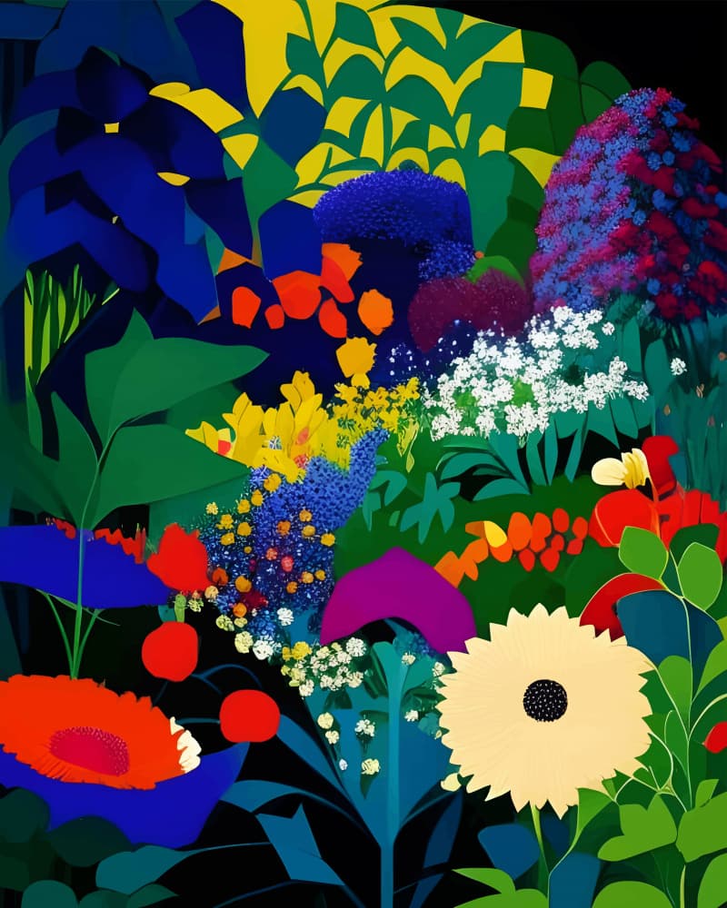 Vibrant Floral Garden by Uma Gokhale — canvas wall art
