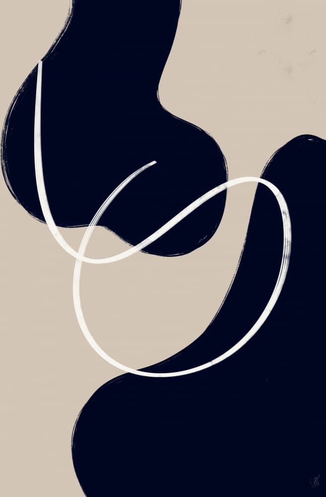 Organic Navy Shapes by Anne-Marie Volfova — canvas wall art