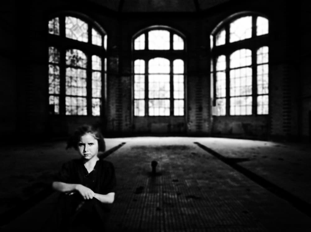 Lonely Child Dark Room by Holger Droste — canvas wall art