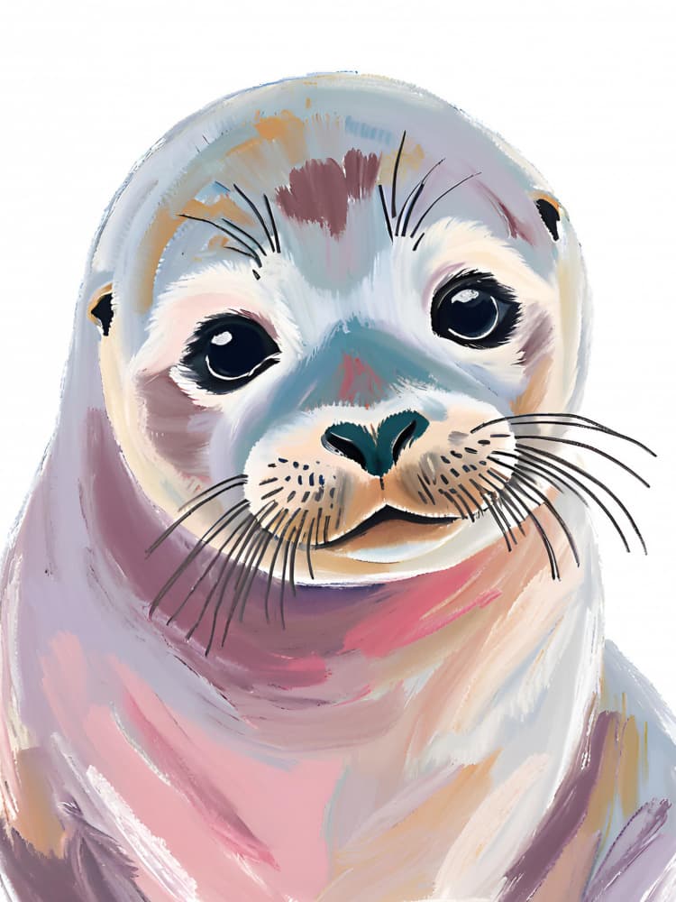 Adorable Baby Seal by Ohkimiko — canvas wall art