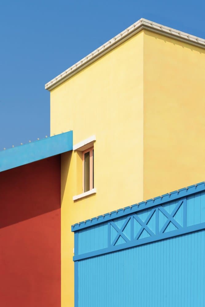 Vibrant Geometric Architecture by Yifan Wu — canvas wall art