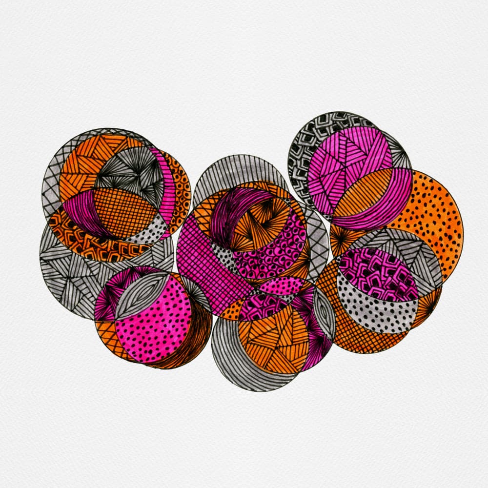 Vibrant Patterned Circles by Michele Channell — canvas wall art