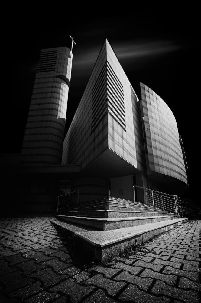 Stark Modern Church by Karol Važan — canvas wall art