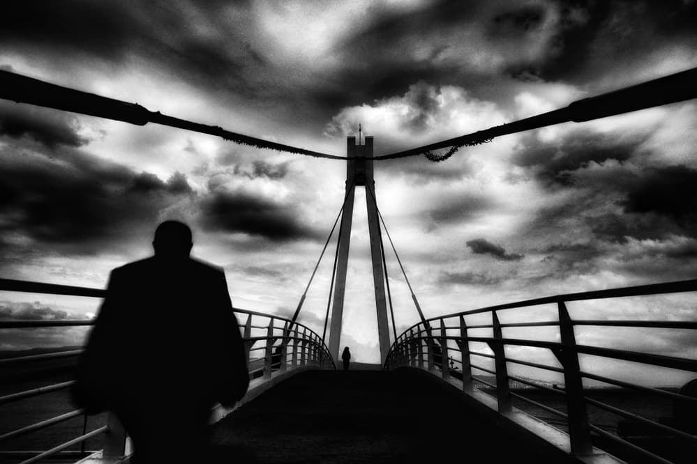 Dramatic Bridge Silhouette by Ali Ayer — canvas wall art
