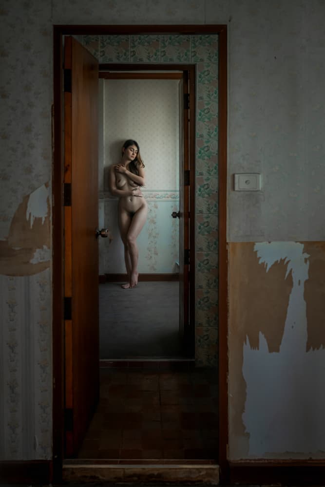 Nude Woman Doorway by Thanakorn Chai Telan — canvas wall art