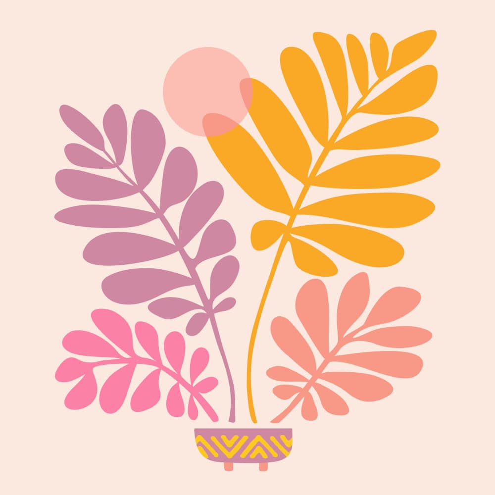 Retro Dancing Garden Sq by Kristian Gallagher — canvas wall art