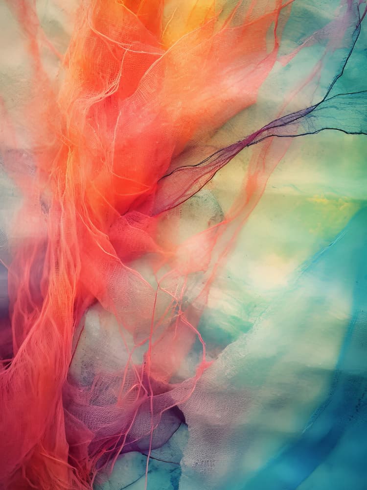Vibrant Fabric Layers by Bilge Paksoylu — canvas wall art