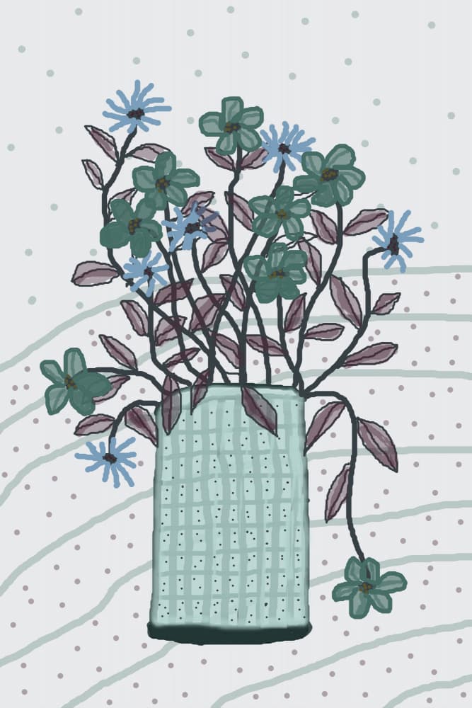 Whimsical Flower Vase by Christina Sillen — canvas wall art
