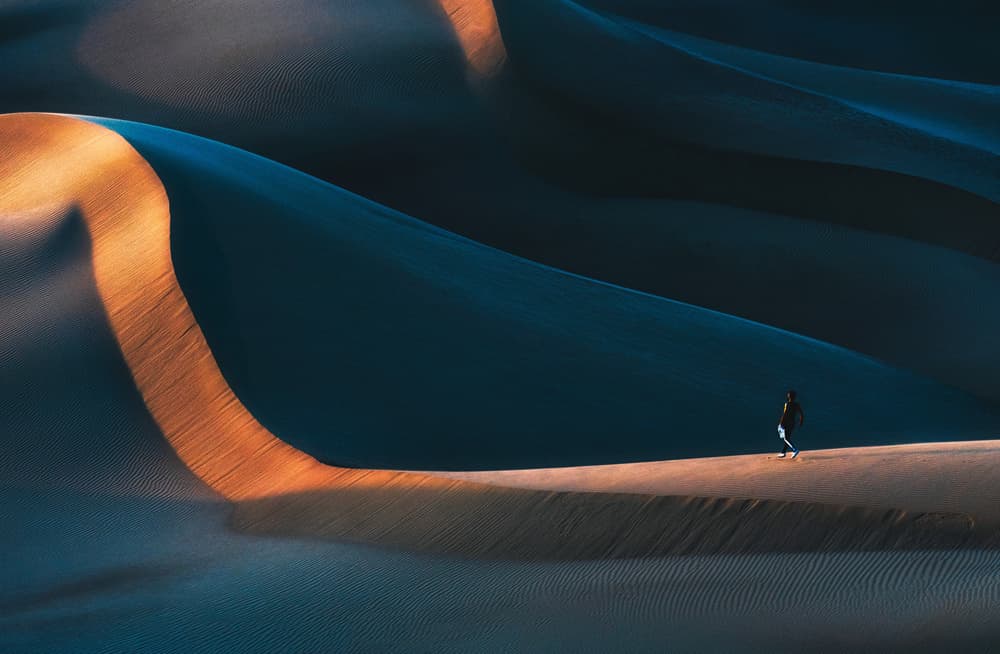 Golden Desert Dunes by Babak Mehrafshar — canvas wall art