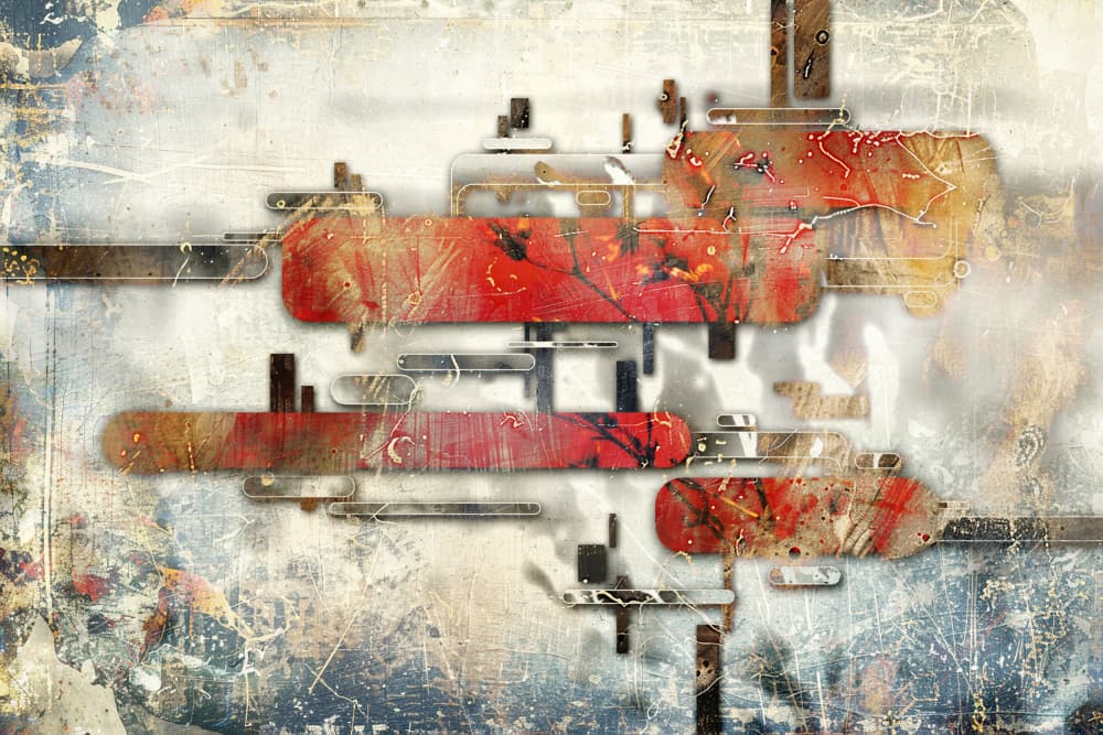 Layered Industrial Abstract by Rafal Kulik — canvas wall art