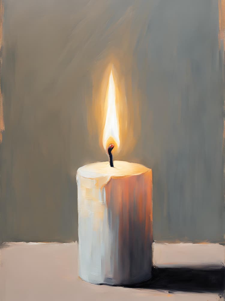 Peaceful White Candle by Ohkimiko — canvas wall art