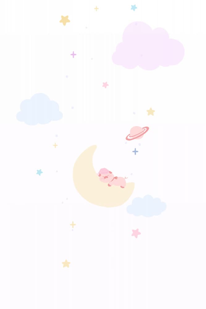 Dreamy Pigs on Moon by Xuan Thai — canvas wall art
