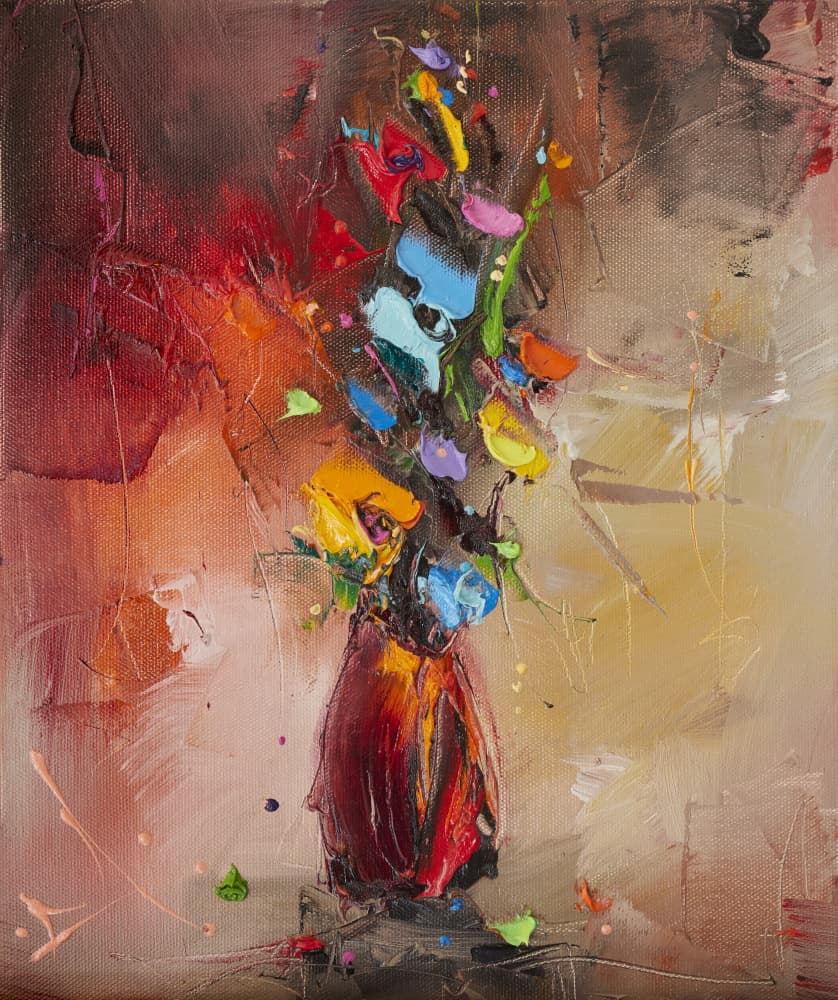 Vibrant Abstract Bouquet by Stanislav Lazarov — canvas wall art