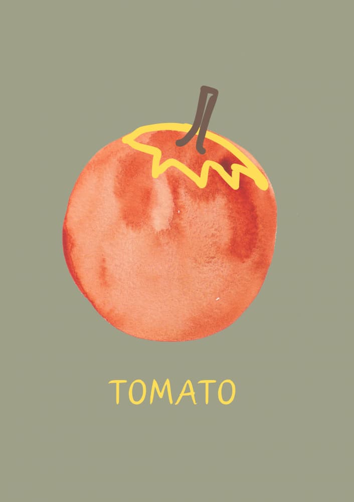 Fresh Watercolor Tomato by ART of living — canvas wall art