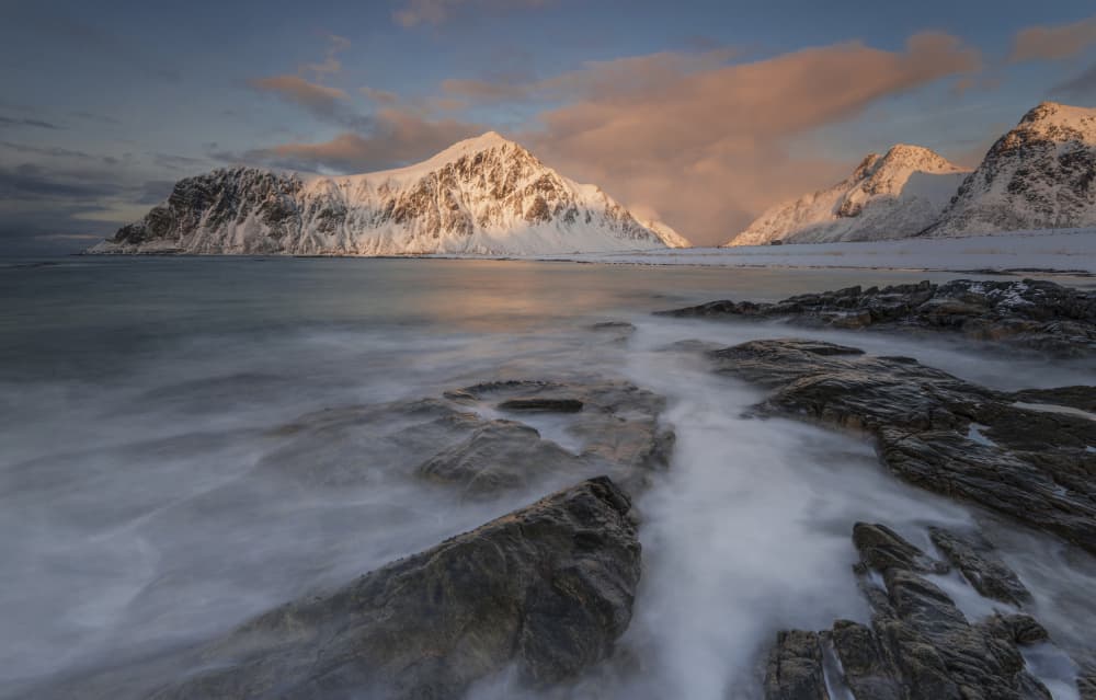 Golden Winter Seascape by Nina Pauli — canvas wall art