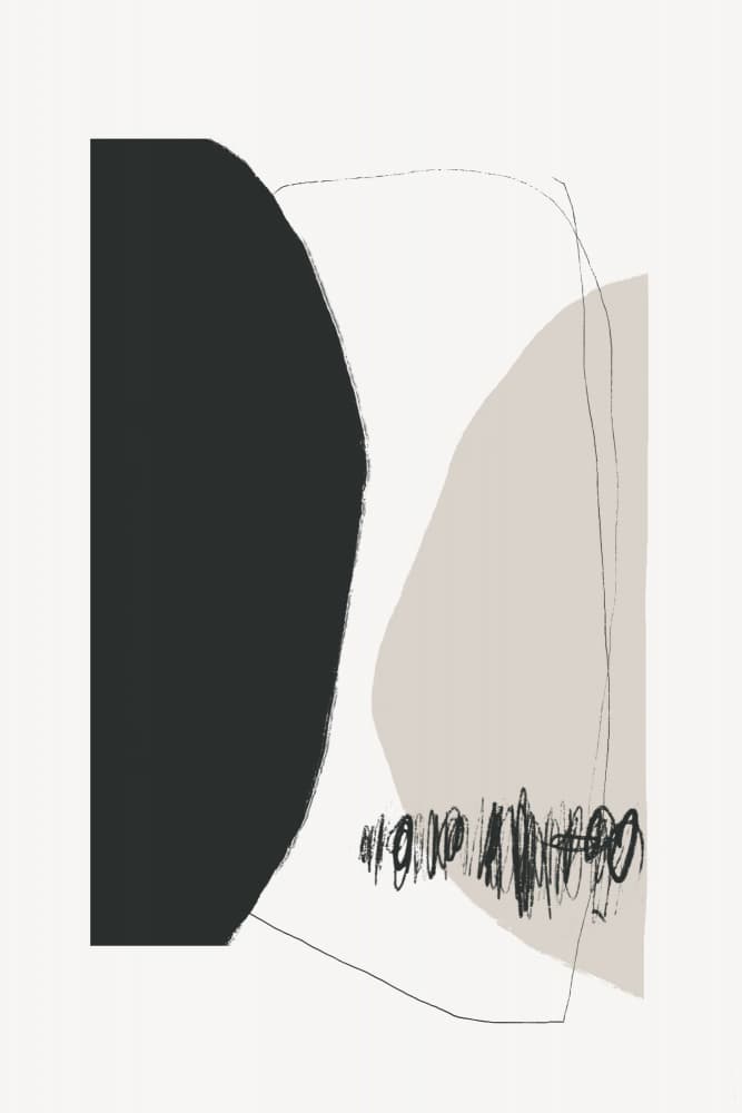 Organic Shapes And Lines In Neutral Tones by uplusmestudio — canvas wall art