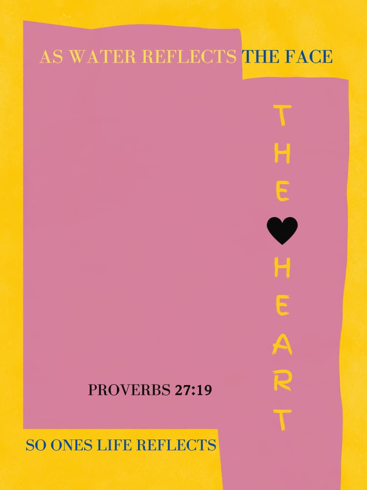 Proverbs Reflection Heart by Little Dean — canvas wall art