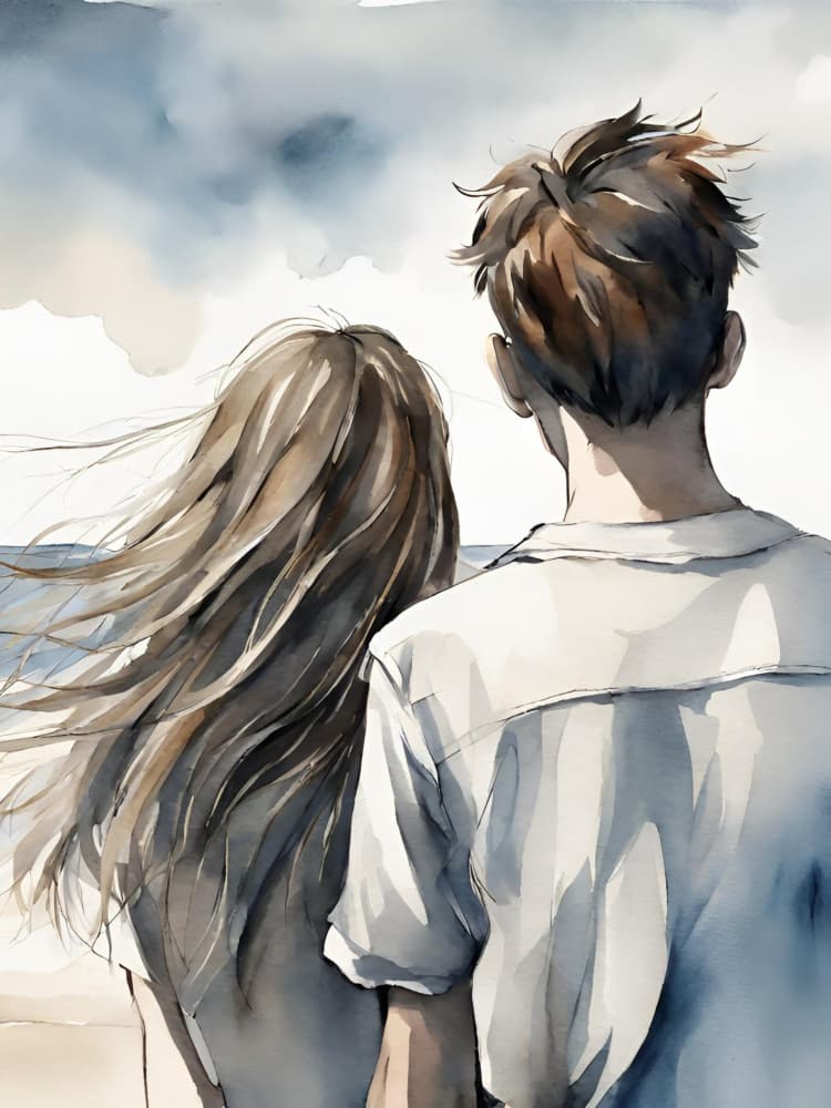 Coastal Couple Dream by Ohkimiko — canvas wall art