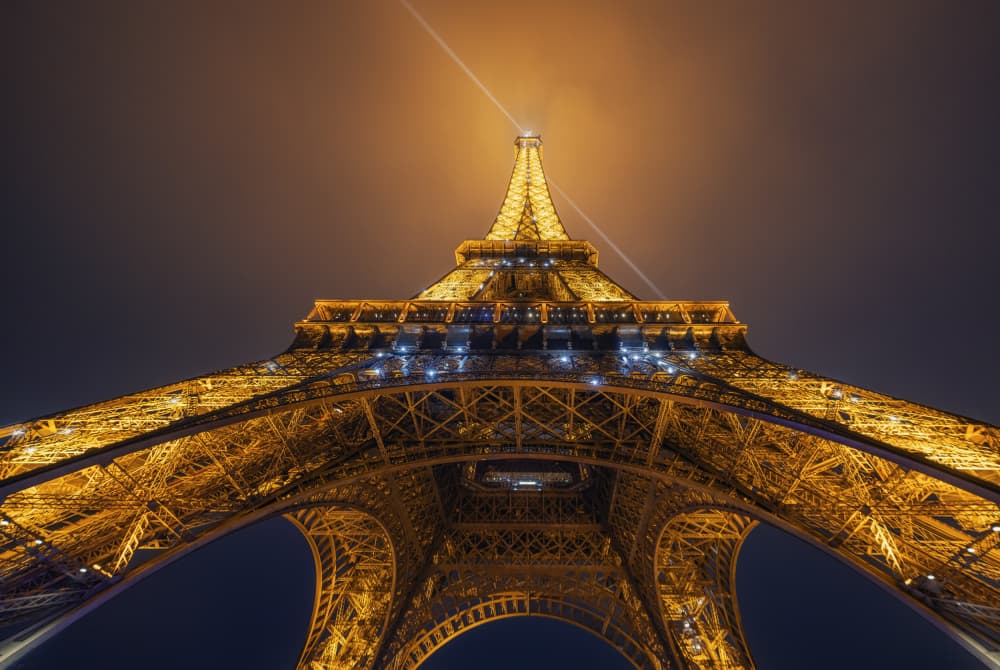 Eiffel Tower Golden Night by Jorge Ruiz Dueso — canvas wall art