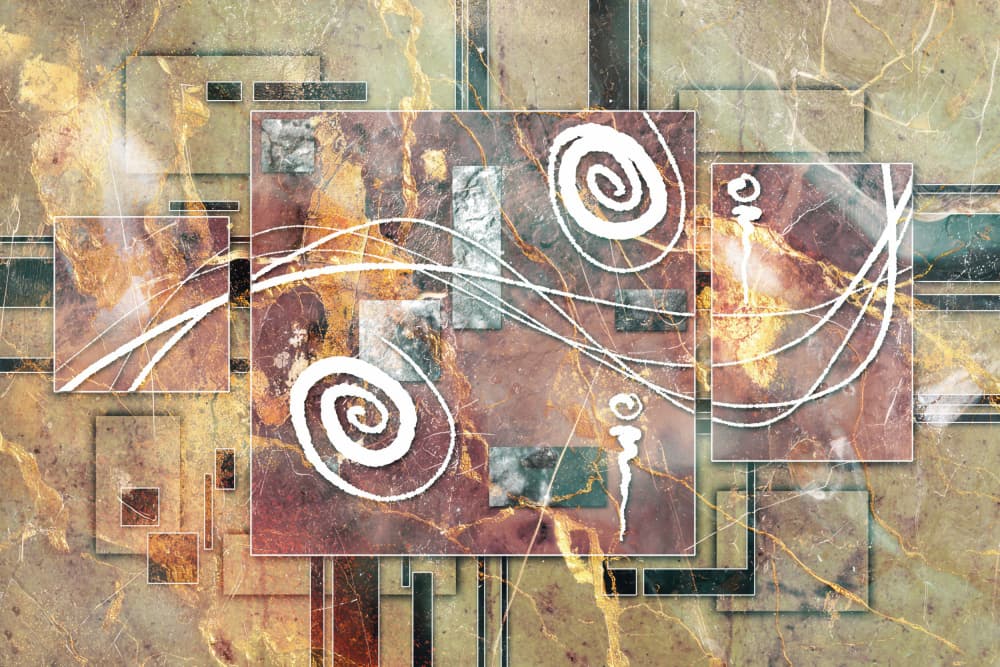Abstract Marble Swirls by Rafal Kulik — canvas wall art