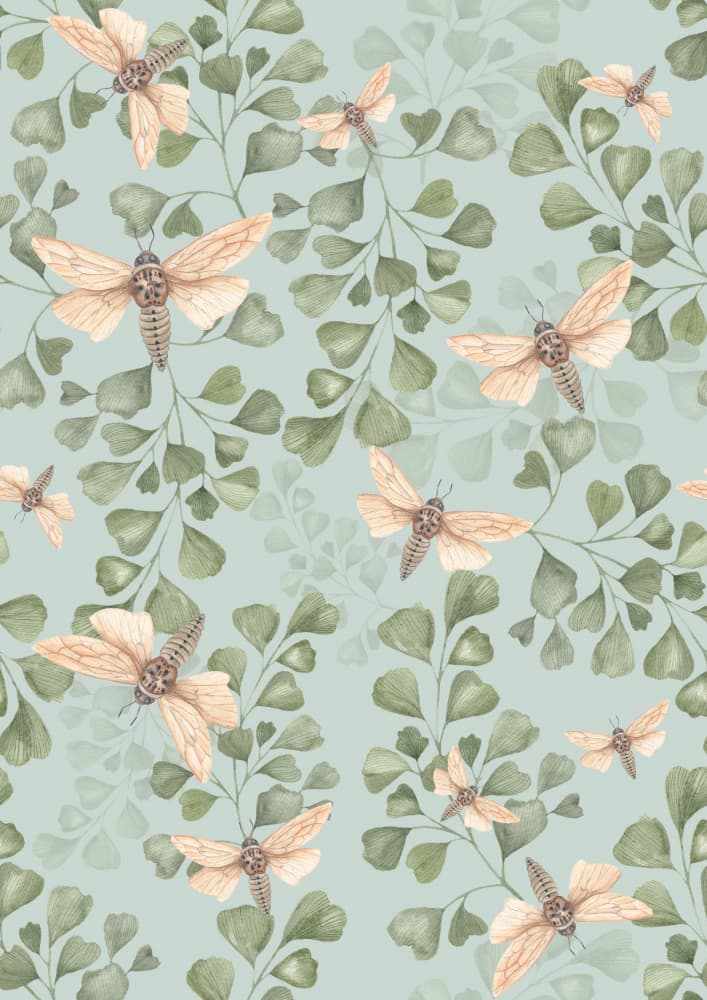 Ethereal Moth Pattern by Linda Sitniece — canvas wall art