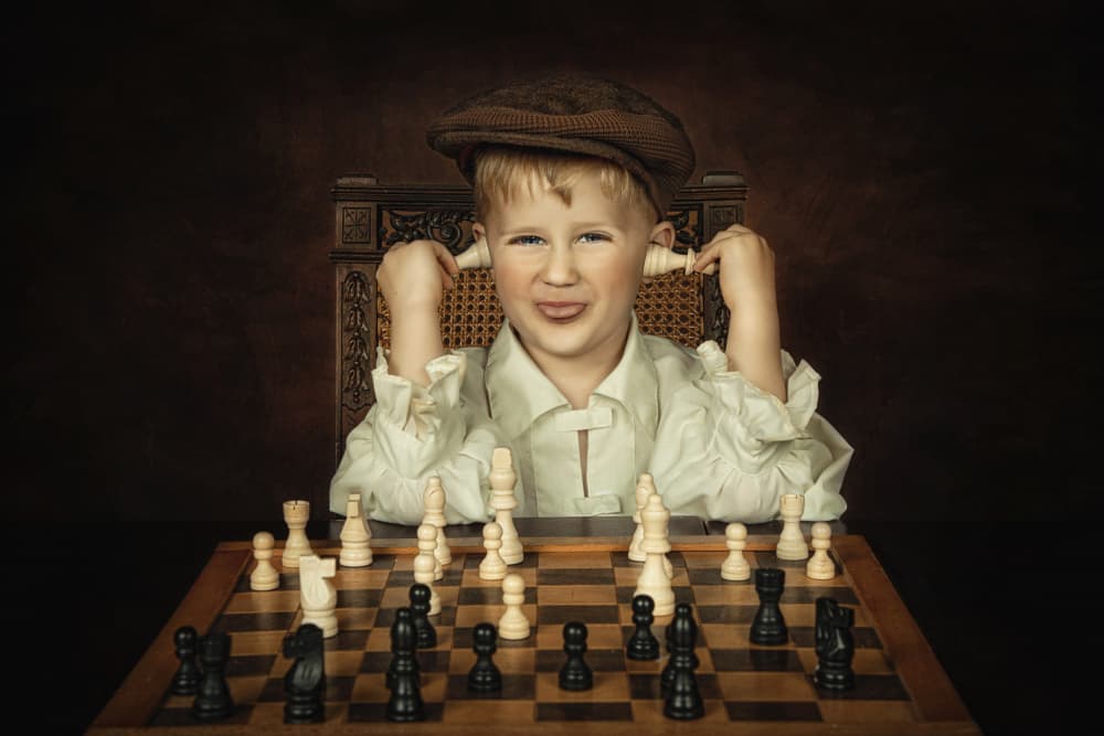 Mischievous Chess Player by Carola Kayen-Mouthaan — canvas wall art