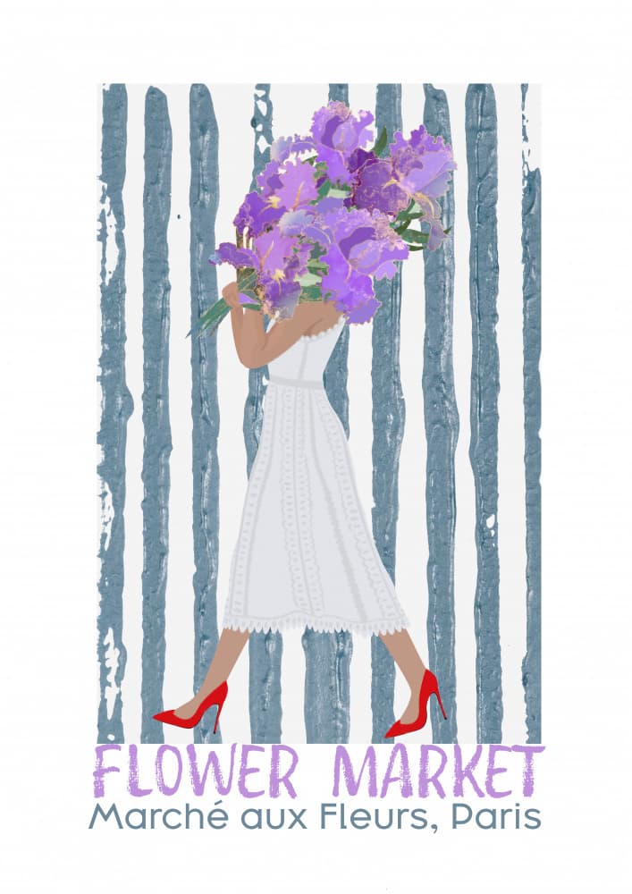 Parisian Flower Market by Sarah Manovski — canvas wall art