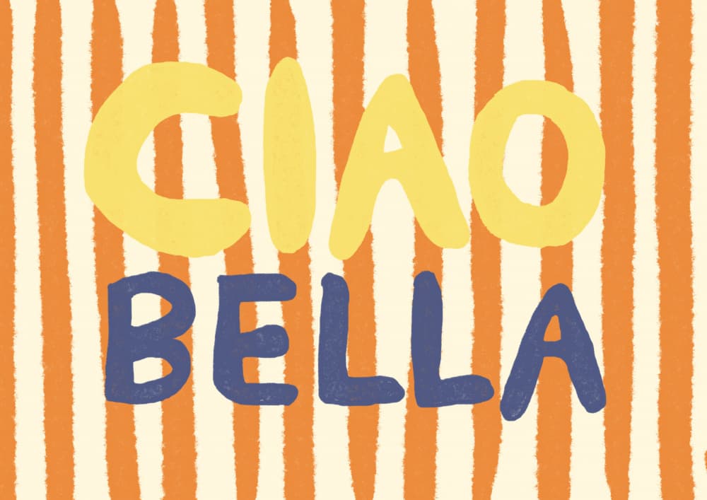 Ciao Bella Italian Greeting by Studio Dolci — canvas wall art