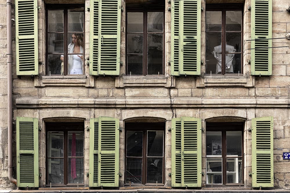 Woman In Green Shutters by Jois Domont ( J.L.G.) — canvas wall art