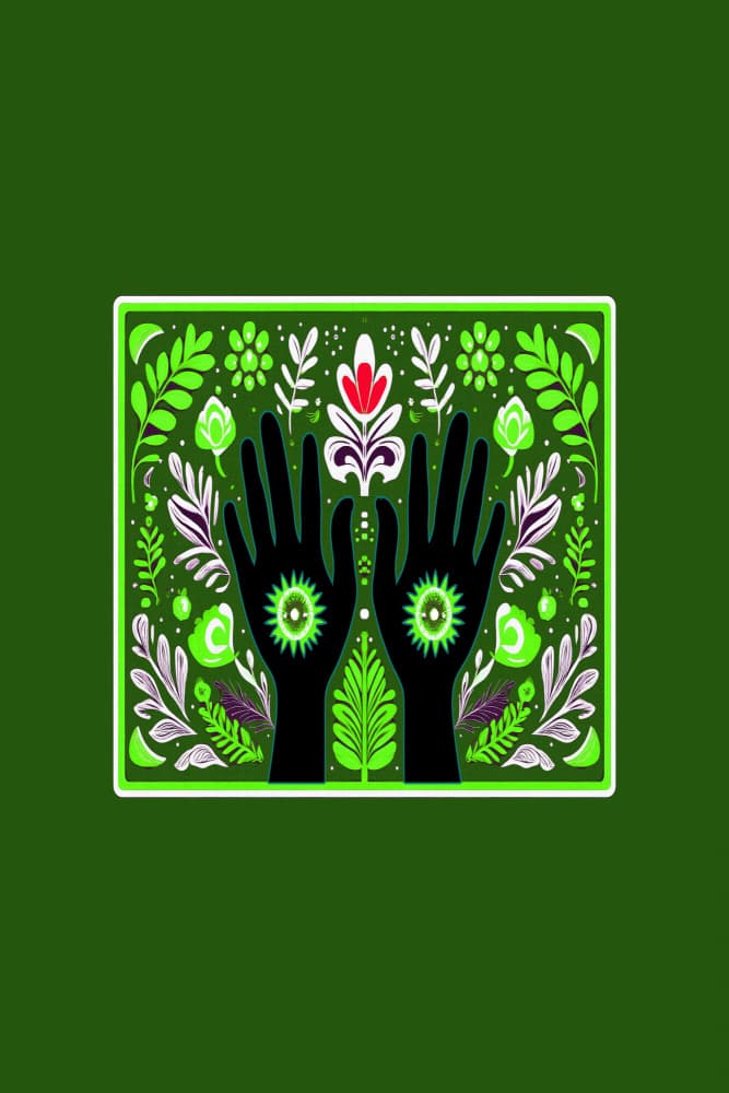 Mystical Green Hands by casa cartissi — canvas wall art