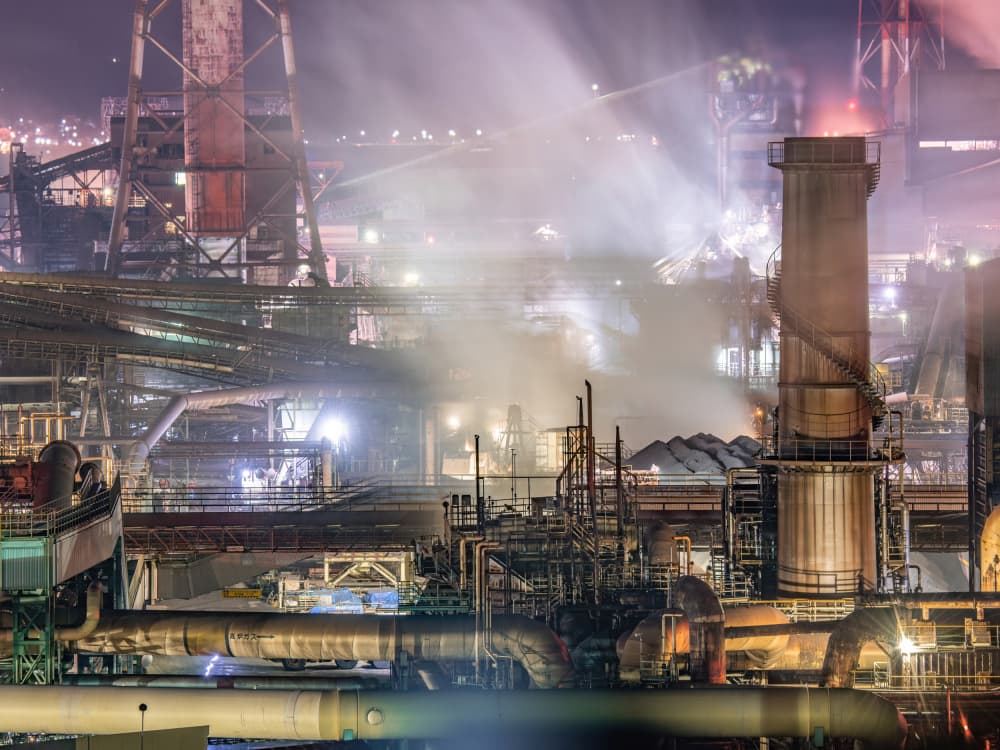 Industrial Nightscape by Kobayashi Tetsurou — canvas wall art