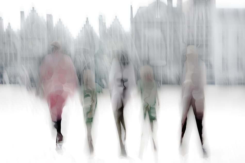 Abstract Urban Figures by Gilbert Claes — canvas wall art