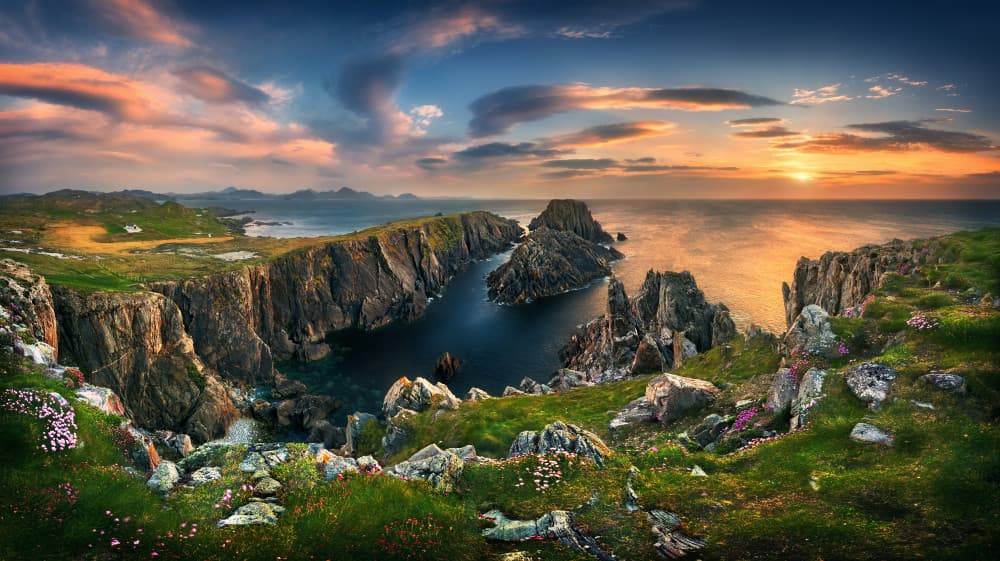 Dramatic Coastal Sunset by Krzysztof Browko — canvas wall art