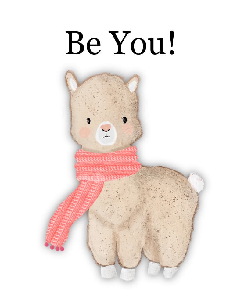 Cute Llama Be You by Saba Rauf — canvas wall art