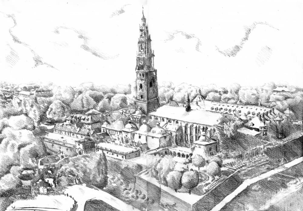 Historic City Tower View by Kulik — canvas wall art