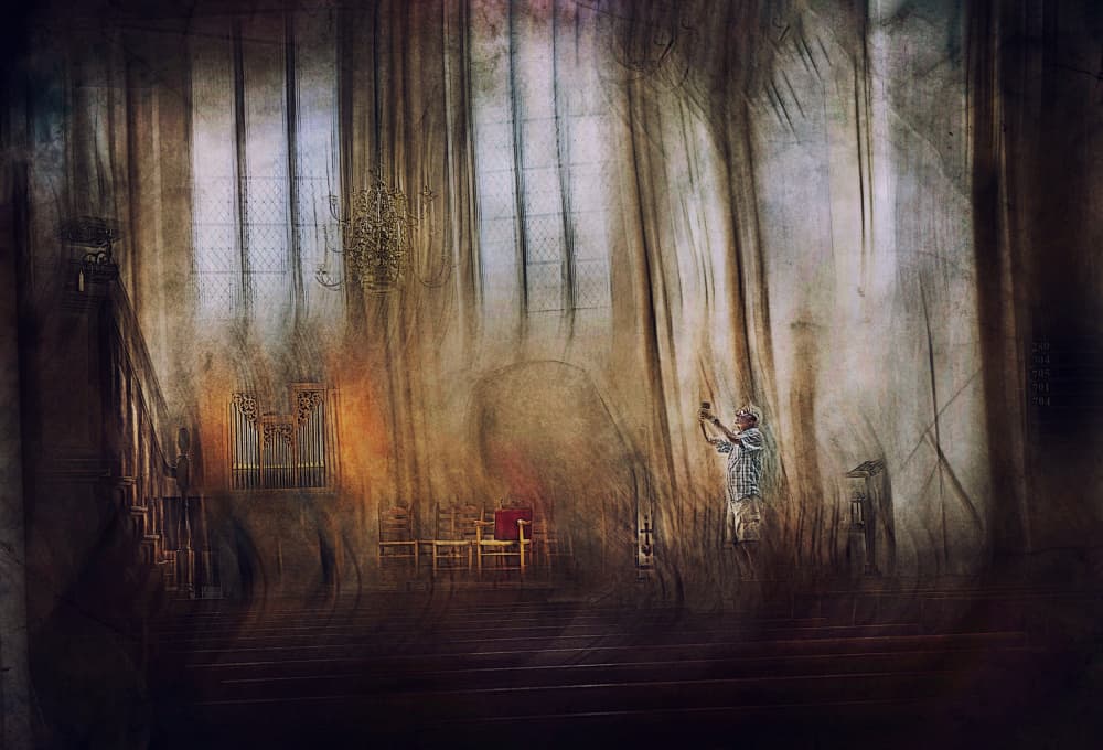 Ethereal Church Interior by Jan van der Linden — canvas wall art
