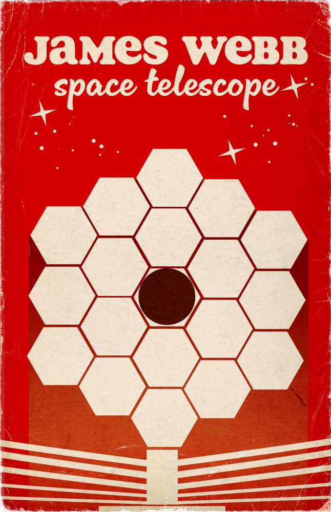 Retro Space Telescope by Nicholas — canvas wall art