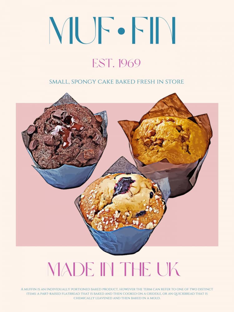 Fresh Baked Muffins by Nazma Khokhar — canvas wall art