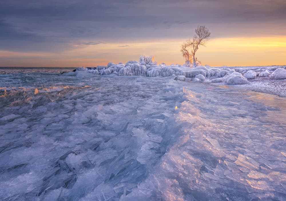 Serene Winter Shore by Larry Deng APA — canvas wall art