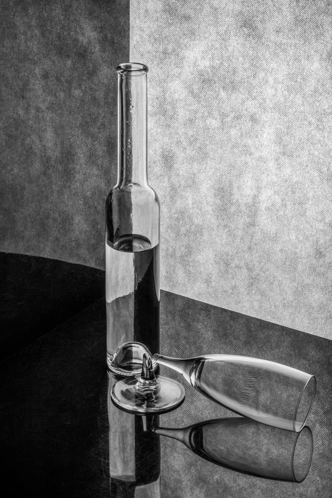 Black White Glass Still Life by Brig Barkow — canvas wall art