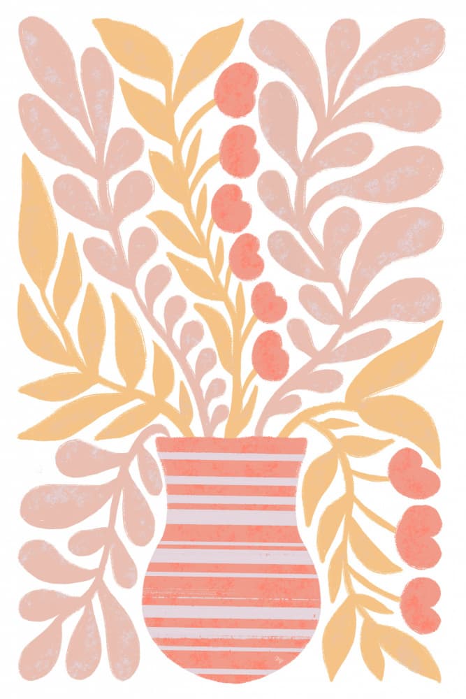 Pastel Floral Vase by Martina — canvas wall art