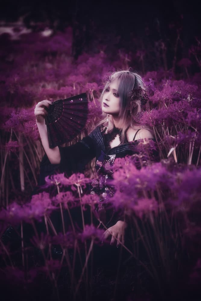 Dark Elegance in Bloom by KOIKI — canvas wall art